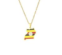 Collar Con Colgante De Mapa De Uganda Colgante Con Bandera Nacional De Un País Étnico Para Mujeres Hombres Joyería Con Amuleto Patriótico Collar Vintage Con Mapa Cadena De Clavícula De Estilo Étnico