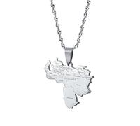 Collar con Colgante De Mapa De Venezuela: Dije De Color Sólido De 50 Cm con Cadena De Suéter con El Nombre De La Ciudad, Regalos Conmemorativos para Hombres, Mujeres, Madre, Hi