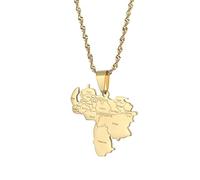 Collar con Colgante De Mapa De Venezuela: Dije De Color Sólido De 50 Cm con Cadena De Suéter con El Nombre De La Ciudad, Regalos Conmemorativos para Hombres, Mujeres, Madre, Hi