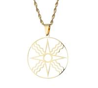 Collar Con Colgante De Mapa Del País Arameo Asirio Para Hombres Y Mujeres Cadena Gargantilla Con Colgante De Estrella Hueca De Moda Accesorios De Joyería De Cadena De Clavícula Vintage Amarillo 50