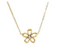 Collar con colgante de margarita, centro de cristal brillante, cadena fina minimalista, delicada joyería floral para mujer