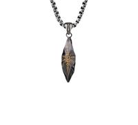 Collar con colgante de meteorito vintage para hombre, collar con colgante de piedra de deseos, cadena de suéter para hombres y mujeres, joyería de moda, Cobre, No es una piedra preciosa