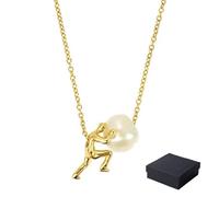 Collar con colgante de mitología de Sísifo, regalo inspirador, transmite 'te amo', simboliza la persistencia, la resistencia y la resistencia, cadena de acero inoxidable for hombres y mujeres(1pcs)