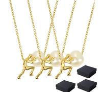 Collar con colgante de mitología de Sísifo, regalo inspirador, transmite 'te amo', simboliza la persistencia, la resistencia y la resistencia, cadena de acero inoxidable for hombres y mujeres(3pcs)