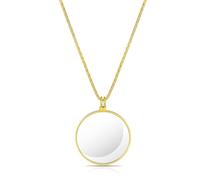 Collar con colgante de monóculo de lupa dorada con 5 lupas con lente de cristal de 4,3 cm y cadena de 88,9 cm para leer tarjetas de periódico, joyas y manualidades