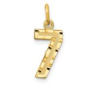 Collar con colgante de número de juego deportivo de oro amarillo de 10 quilates de 7 mm para mujer, One Size, Metal Oro amarillo Oro metal Oro amarillo, No es una piedra preciosa