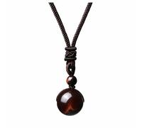Collar con colgante de ojo de tigre rojo natural, amuleto de protección de riqueza de Feng Shui para el éxito profesional y el zodiaco Aries