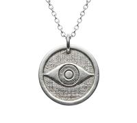 Collar con colgante de ojo turco de plata de ley 925 24 mm |LK_NLC_02487 | bronze accent. celestial universe charm. power pendant mixed metal star gazer gift with 18 inch chain