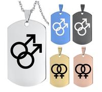 Collar con colgante de orgullo gay personalizado para lesbianas transgénero, mensaje de texto con nombre personalizado grabado arco iris LGBTQ+ igualdad, joyería LGBT personalizada, Acero inoxidable