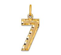 Collar con colgante de oro amarillo de 10 quilates de 9 mm con el número 7 de corte brillante medio para mujer