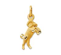 Collar con colgante de oro amarillo macizo de 10 quilates con colgante del zodiaco Aries de 8 mm para mujer