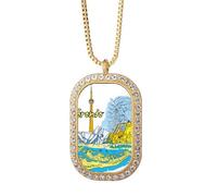 Collar con colgante de paisaje de Toronto con diseño de Canadá con diamantes de cristal dorado