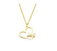 Collar con colgante de peine de tijera de acero inoxidable con forma de corazón, joyería para estilista, para mujeres y hombres, regalo de salón de peluquería, Acero inoxidable, No es una piedra