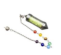 Collar con Colgante De Péndulo De Cristal Natural para Mujer. Péndulo De Cristal Curativo para Radiestesia, Adivinación Y Meditación. Colgante Vintage con Punta De Piedra Preciosa Hexagonal De R