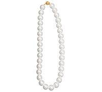 Collar con colgante de perlas blancas de 12 mm para mujer, 17.7 pulgadas, cierre absorbente, joyería elegante para bodas y noches románticas, Perla, No es una piedra preciosa