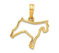 Collar con colgante de perro y mascota de oro amarillo macizo de 14 quilates, 15,25 mm, regalo de joyería para mamá, talla única, Metal, No es una piedra preciosa