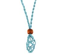 Collar con colgante de piedra natural tejida retro, bolsillo de red, hecho a mano, joyería para hombres y mujeres, igual, sin soporte para joyas, talla única, como se describe, como se describe