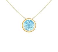 Collar con colgante de piedra preciosa de aguamarina auténtica para mujer, joyería de piedra natal de marzo natural, plata de ley