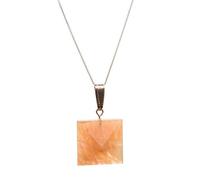 Collar con colgante de pirámide sólida de Aventurina roja con piedras preciosas de cristal curativo de Reiki, curación bendecida