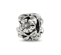 Collar con colgante de plata de ley 925 con diseño floral de SimStars de 8,18 x 7,27 mm de ancho, joyería para mujer