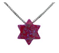 Collar con colgante de plata de ley 925 con forma de estrella de David, diseño de alma Judaica