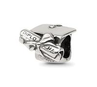 Collar con colgante de plata de ley 925 con reflejos pulidos, gorra de graduación y diploma, mide 11,82 x 9,09 mm de ancho, regalos de joyería para mujeres, Metal