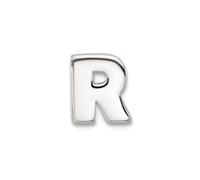 Collar con colgante de plata de ley 925 con revestimiento E y monograma personalizado con inicial R de 7,32 mm de largo y 2,82 mm de grosor para mujer