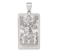 Collar con colgante de plata de ley 925 de 16,8 mm, diseño de tarot de juicio, regalo de joyería para mamá, talla única, Metal Plata Plata de ley, No es una piedra preciosa