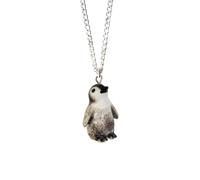 Collar con colgante de porcelana de pingüino bebé, joyería chapada en plata, joyería espiritual de animales de la suerte