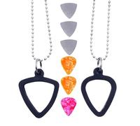 Collar con colgante de púa guitarra: soporte compacto, púas pequeñas para guitarra eléctrica, bajo, ukelele, accesorio práctico músicos que realizan lecciones práctica | Herramienta portátil tocar en