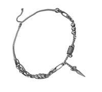 Collar con colgante de remache de acero de titanio, estilo punk, cadena de capas, accesorio de decoración para ropa de calle, hip hop, joyería para hombre