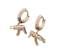 Collar con colgante de rifle de asalto Ak-47 de hip hop Ice Out Zircon Ak-47 para hombres y mujeres, moda de calle, rock, rap, decoración de fiesta, joyería de lujo con usted, accesorios de moda, el