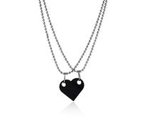Collar con colgante de rompecabezas, con forma de corazón y melocotón, para mujer, niña, día de San Valentín, amistad, regalo, Metal, Sin gema
