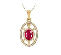 Collar con colgante de rubí con forma de óvalo de plata 925 • Joyería de piedra preciosa roja auténtica • Regalo de piedra natal de julio • Collar delicado