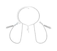 Collar con colgante de serpiente, cadena de pecho para mujer, club nocturno, borlas de serpiente de metal, accesorios de discoteca, cadenas de oro plateado para mujer, para traje de baño, tamaño