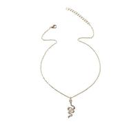 Collar con colgante de serpiente de diamantes de imitación dorados para mujer, collar retro en forma de Y, joyería punk de serpiente víbora para uso diario y fiesta
