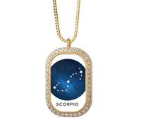 Collar con colgante de signo del zodiaco de la constelación del escorpión, joyería dorada de cristal