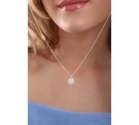 Collar con Colgante de Sol en Plata de Ley 925 y Piedra de Circón Blanca