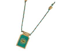 Collar con colgante de tarjeta de tarot de inspiración vintage con patrón único en estilos retro artísticos para mujer, colgante único hecho a mano, talla única, como se describe, como se describe