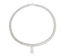 Collar con colgante de tarjeta de tarot en capas, cadena cubana audaz para estilo urbano moderno