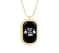 Collar con colgante de «This Guy Is An Awesome Papa», joyería de moda, con borde blanco, aleación