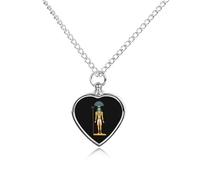 Collar con colgante de urna de Dios antiguo egipcio antiguo para cenizas, corazón, joyería conmemorativa de cremación para mascotas