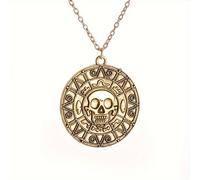 Collar con colgante de y esqueleto de Piratas del Caribe, estilo gótico retro, accesorios de moda y para hombre