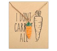 Collar con colgante de zanahoria, con texto en inglés "I Don't Carrot All Vegano, joyería vegetariana, regalo para amantes de la zanah, 3.0