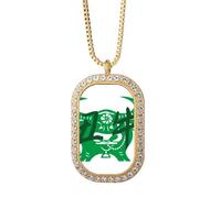 Collar con colgante del zodiaco chino de Año Nuevo de buey con cristales de diamantes y joyas doradas