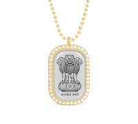 Collar con colgante divertido con emblema de la India para mujer, joyería de moda personalizada, collares de diamantes para boda, cumpleaños, oro y plata, talla única, Metal, No es una piedra preciosa