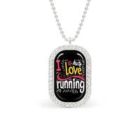 Collar con colgante divertido con texto en inglés "I Love Hate Running para mujer, joyería de moda personalizada, collares de diamantes para boda, cumpleaños, oro y plata, talla única, Metal, No es