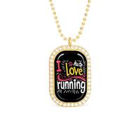 Collar con colgante divertido con texto en inglés "I Love Hate Running para mujer, joyería de moda personalizada, collares de diamantes para boda, cumpleaños, oro y plata, talla única, Metal, No es