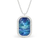 Collar con colgante divertido de cielo estrellado para mujer, joyería de moda personalizada, collares de diamantes para boda, cumpleaños, oro y plata, talla única, Metal, No es una piedra preciosa