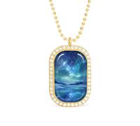 Collar con colgante divertido de cielo estrellado para mujer, joyería de moda personalizada, collares de diamantes para boda, cumpleaños, oro y plata, talla única, Metal, No es una piedra preciosa